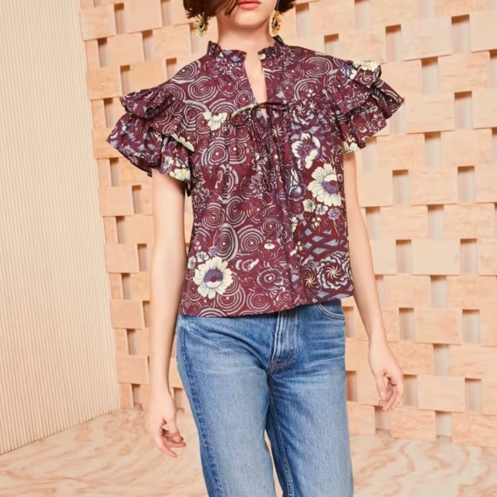Ulla Johnson Letty Top in Heliotrope